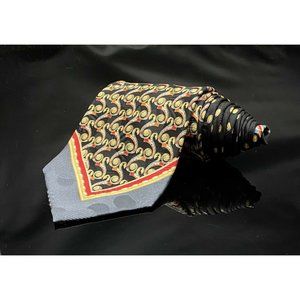 VITALANO PANCALDI MENS TIE BLACK GRAY WITH RED